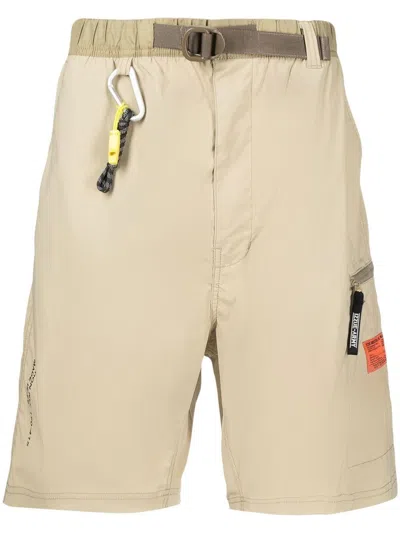 Izzue Carabiner-attachment Belted Bermuda Shorts In Neutrals