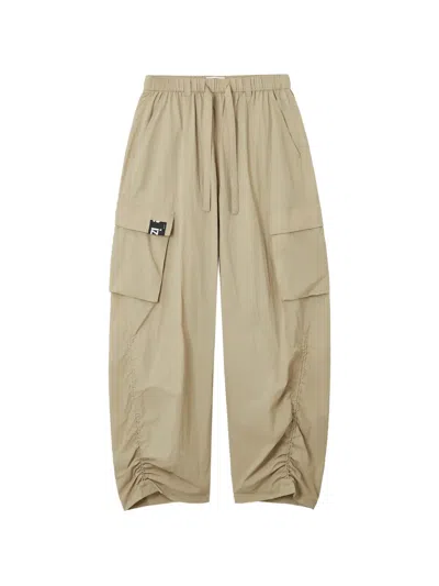 Izzue Cargo Drawstring Trousers In Neutral