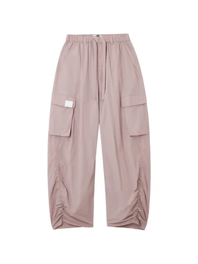 Izzue Cargo Drawstring Trousers In Pink
