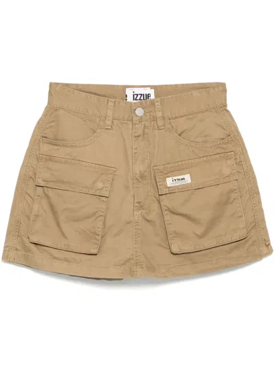 Izzue Cargo Skorts In Neutrals