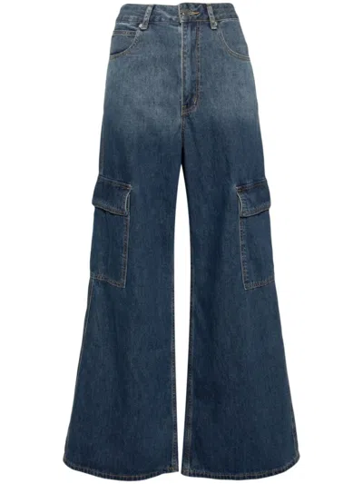 Izzue Cargo Wide-leg Jeans In Blue