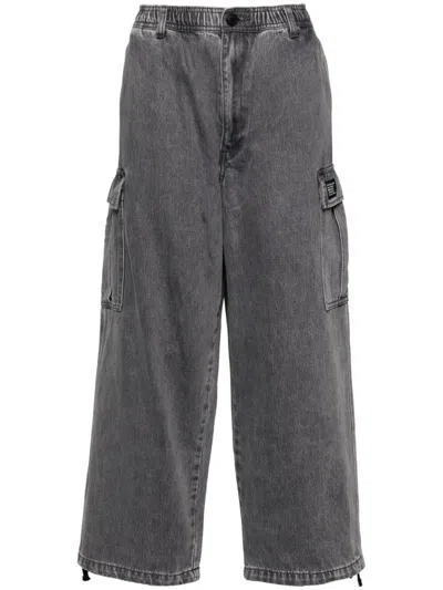 Izzue Cargo Wide Leg Jeans In Grey