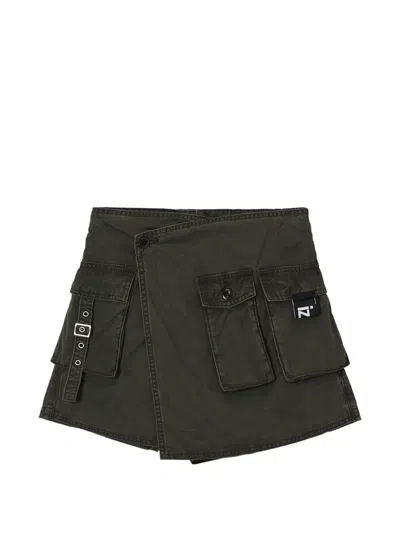 Izzue Cargo-pockets Wrap Shorts In Green