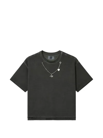 Izzue Chain-detail T-shirt In Black
