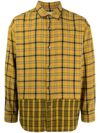 Izzue Check-pattern Cotton Shirt In Yellow