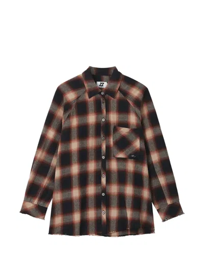 Izzue Check Raw-edge Shirt In Multi