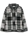 Izzue Checked Hooded Jacket In Black