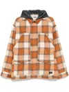Izzue Checked Hooded Jacket In Orange