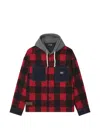 Izzue Check-pattern Drawstring-hood Jacket In Red