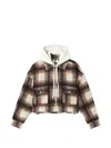 Izzue Check-pattern Hooded Jacket In Neutrals
