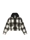 Izzue Check-pattern Hooded Jacket In White