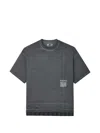 Izzue Check-trim Distressed T-shirt In Gray