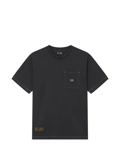 Izzue Contrast-stitch Pocket T-shirt In Black