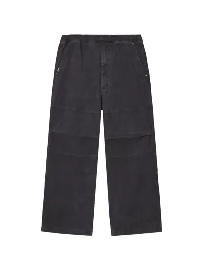 Izzue Corduroy Panelled Wide-leg Trousers In Blue