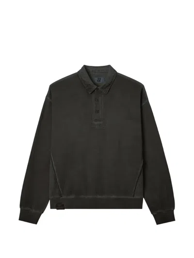 Izzue Corduroy-collar Logo-embroidered Sweatshirt In Gray