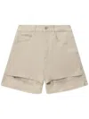 Izzue Cotton-blend Shorts In Neutrals
