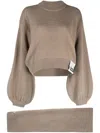 Izzue Crew-neck Cropped Jumper In Brown