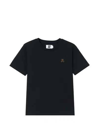 Izzue Crew-neck Bear -motif T-shirt In Black