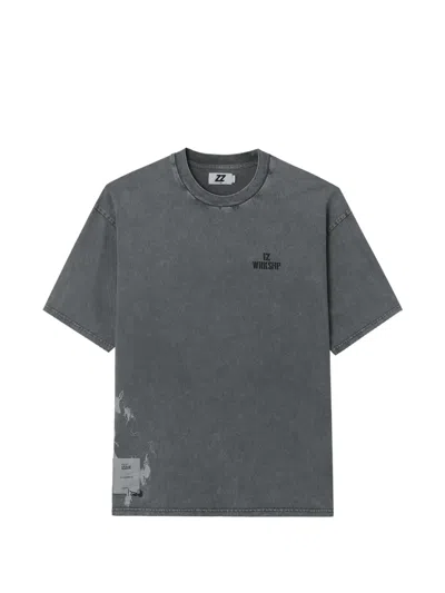 Izzue Crew-neck Cotton T-shirt In Blue