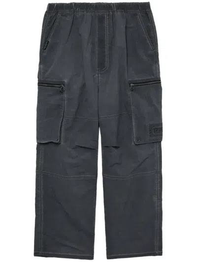 Izzue Crinkled Wide-leg Trousers In 黑色