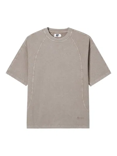 Izzue Curved-hem Cotton T-shirt In Neutral