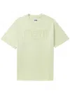Izzue Debossed-slogan Cotton T-shirt In Green