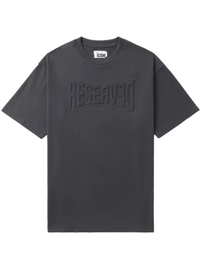 Izzue Debossed-slogan Cotton T-shirt In Grey