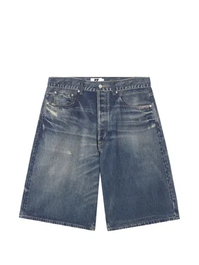 Izzue Distressed Denim Shorts In Blue