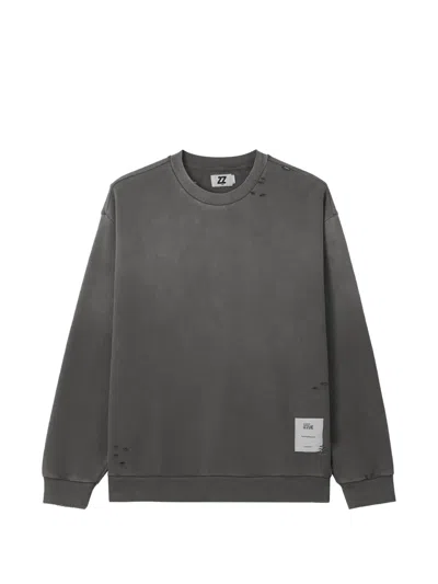Izzue Distressed Logo-patch Sweatshirt In Gray