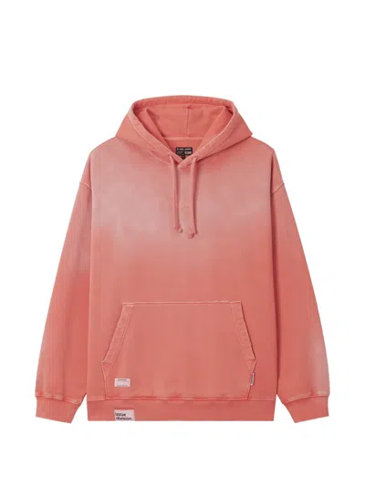Izzue Distressed-effect Logo-patch Hoodie In Orange