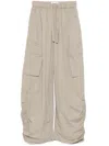 Izzue Drawstring Cargo Trousers In Neutrals