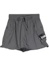 Izzue Drawstring Lightweight Mini Skort In Grey