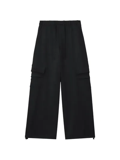Izzue Drawstring Wide-leg Cargo Pants In Black