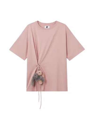 Izzue Drawstring-detail Cotton T-shirt In Pink