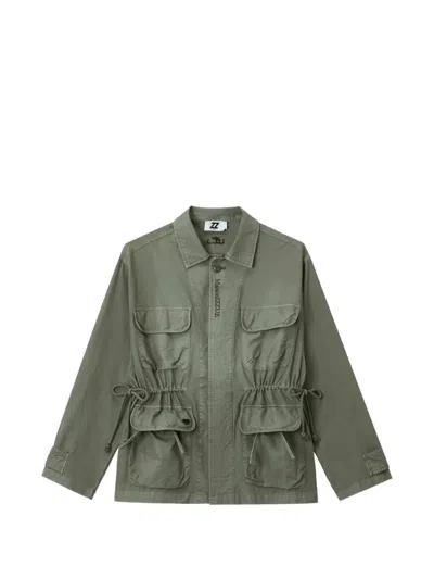 Izzue Drawstring-waist Military Jacket In Green