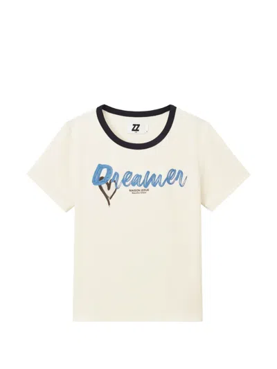 Izzue Dreamer Slogan-print Ringer T-shirt In Neutral