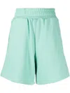 Izzue Elasticated Cotton-blend Track Shorts In Green
