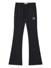 Izzue Embroidered Flare Trousers In Black