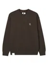 Izzue Embroidered-logo Crew Neck Sweatshirt In Brown