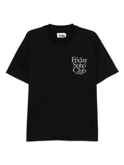 Izzue Embroidered Logo T-shirt In Black