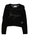 Izzue Embroidered-slogan Semi-sheer Jumper In Black