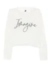 Izzue Embroidered-slogan Semi-sheer Jumper In White