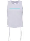 Izzue Embroidered-slogan Sleveless Top In Grey
