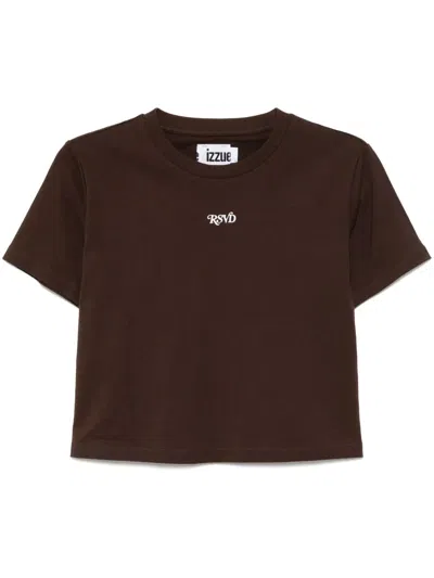 Izzue Embroidered T-shirt In Brown