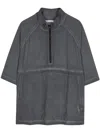 Izzue Faded-effect Half-zip Shirt In Grey