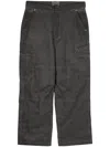 Izzue Faded-effect Straight-leg Cargo Trousers In Grey
