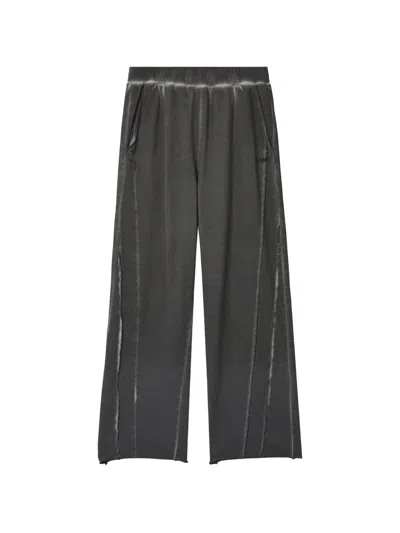 Izzue Faded Raw-edge Track Pants In Gray