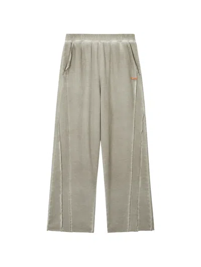 Izzue Faded Raw-edge Track Pants In Green