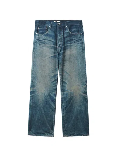 Izzue Faded Straight-leg Jeans In Blue