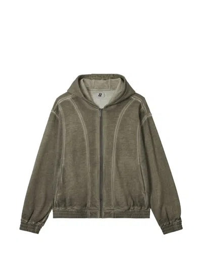 Izzue Faded Zip-up Hoodie In Green